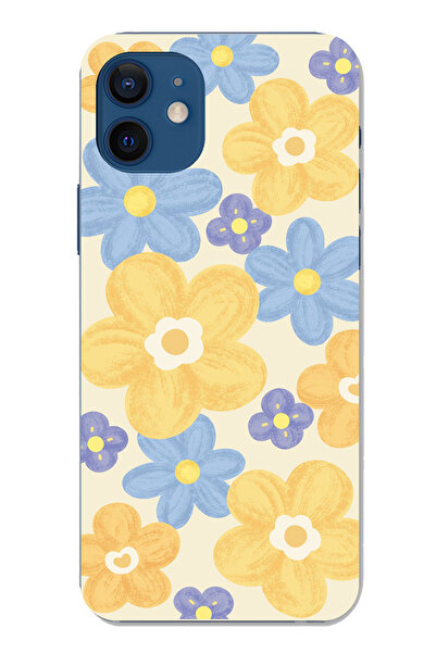 TechTree iPhone 12-12 Pro Compatible Soft Pastel Flower Garden Printed Silico...