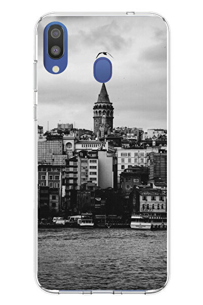 TechTree جراب سيليكون متوافق مع هاتف سامسونج جالاكسي M20 مع مناظر برج غالاتا ...