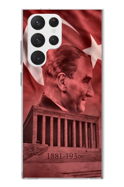 TechTree حافظة سيليكون متوافقة مع هاتف سامسونج جالاكسي S22 الترا تحمل صورة أت...