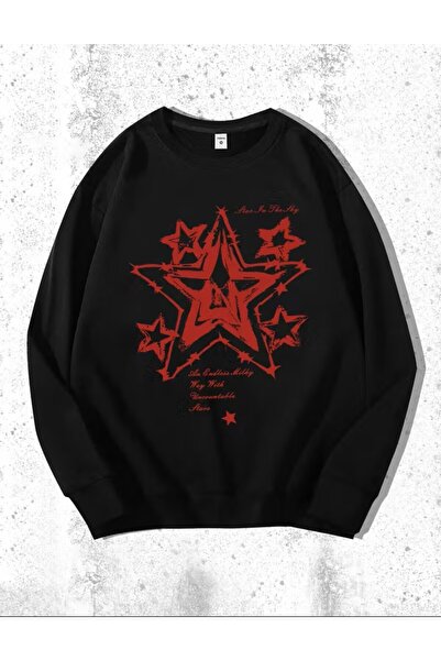 LELVANİ Swea cu imprimeu special cu model de stele gotice tricou