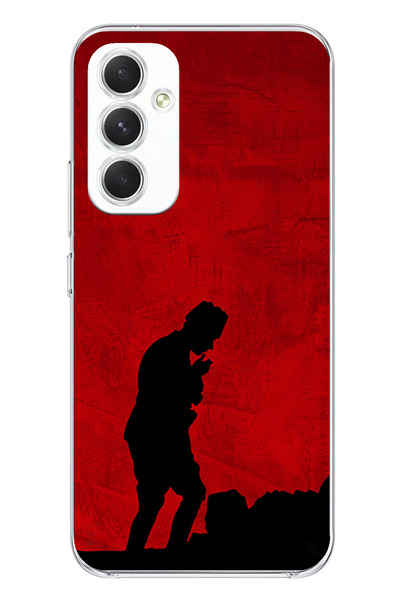 TechTree Samsung Galaxy A54 Compatible Ataturk Printed Silicone Case with Shadow and Silhouette Detail