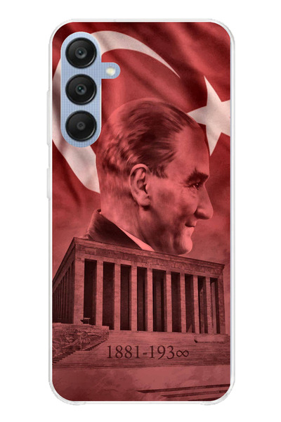 TechTree حافظة سيليكون متوافقة مع هاتف سامسونج جالاكسي A25 تحمل صورة أتاتورك وانيماتيكابير مطبوع