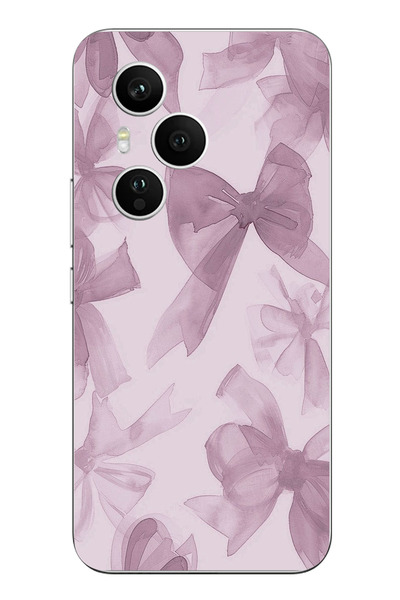 TechTree Honor 400 Pro Compatible Violet Tone Bow Printed Silicone Case
