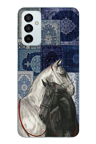 TechTree حافظة سيليكون متوافقة مع هاتف سامسونج جالاكسي M14 باللون الأزرق بنمط...