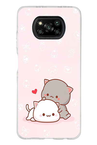 TechTree حافظة سيليكون متوافقة مع Poco X3-X3 PRO-NFC لطيفة وريمونتيك كات مطبوع