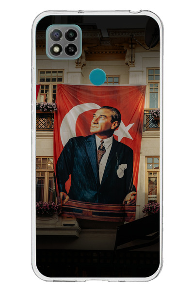 TechTree Redmi 9C / 10A Compatible Giant Flag Detailed Ataturk Printed Silicone Case
