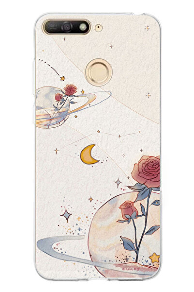 TechTree حافظة سيليكون لهاتف هواوي Y6 2018 - متوافقة مع Honor 7A، بتصميم كوكب...