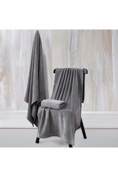 Melen Eshil Coral Fleece Towel - Small Size - 90 x 50 - Gray