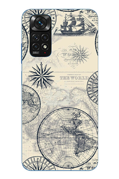 TechTree حافظة سيليكون متوافقة مع هاتف Redmi Note 11-11S تحتوي على خريطة العا...