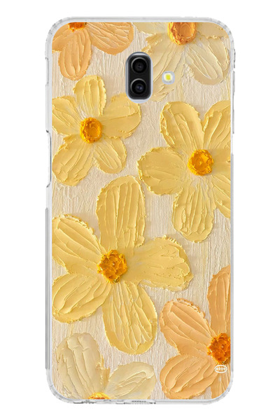 TechTree حافظة سيليكون متوافقة مع هاتف سامسونج جالاكسي J6 بلس بلمسة الشمس الص...