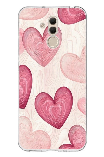 TechTree حافظة سيليكون متوافقة مع هاتف هواوي ميت 20 لايت باللون الوردي الخطوي...