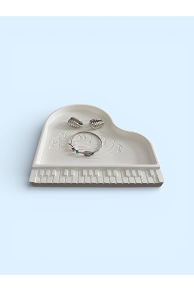 Major Hobi Stone Powder Piano Design Jewelry Tray |   Decorative Jewelry & Accessory Organizer (19×20 cm)
