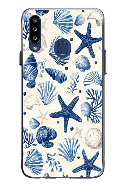 TechTree حافظة سيليكون مطبوع متوافقة مع هاتف سامسونج جالاكسي A20S بنمط صدفة ا...