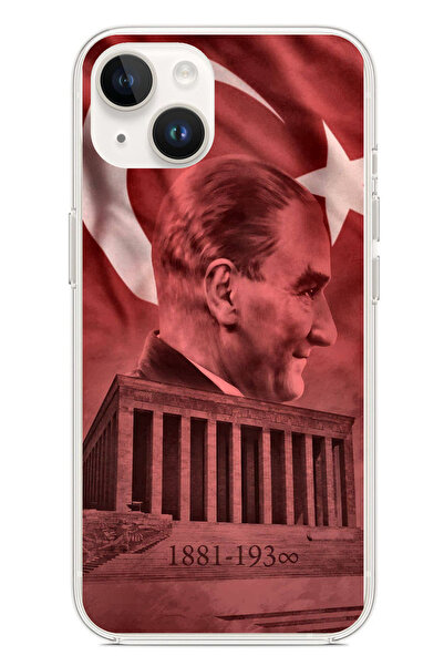 TechTree حافظة سيليكون متوافقة مع هاتف iPhone 13-14 تحمل صورة أتاتورك وانيمات...