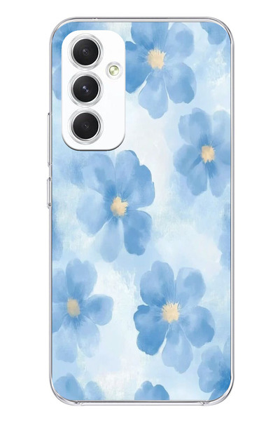 TechTree حافظة سيليكون متوافقة مع هاتف سامسونج جالاكسي A54 باللون الأزرق مطبوع