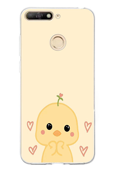 TechTree حافظة سيليكون مطبوع متوافقة مع هاتف Huawei Y6 2018 - Honor 7A بنمط ك...