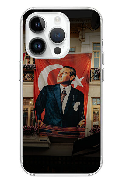 TechTree حافظة سيليكون متوافقة مع هاتف iPhone 14 PRO بتفاصيل علم كبير أتاتورك...