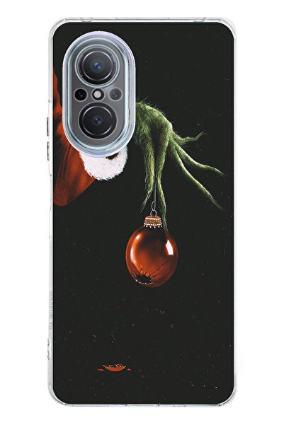 TechTree حافظة سيليكون متوافقة مع هاتف Huawei Nova 9 Se باللون الأخضر وكرة رأ...