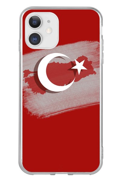 TechTree حافظة سيليكون متوافقة مع هاتف iPhone 11 تضم خريطة تركيا وعلمها الترك...