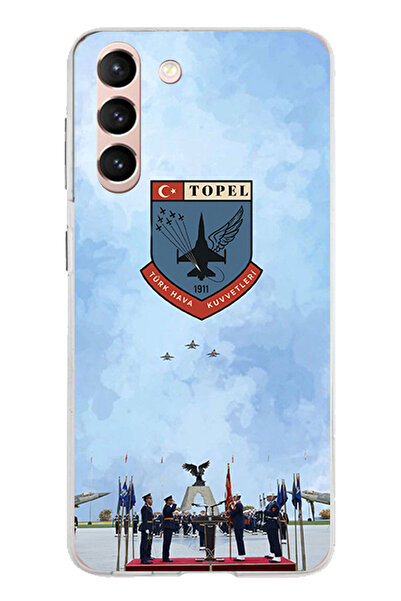TechTree حافظة سيليكون متوافقة مع هاتف سامسونج جالاكسي S21 من القوات الجوية التركية مطبوع