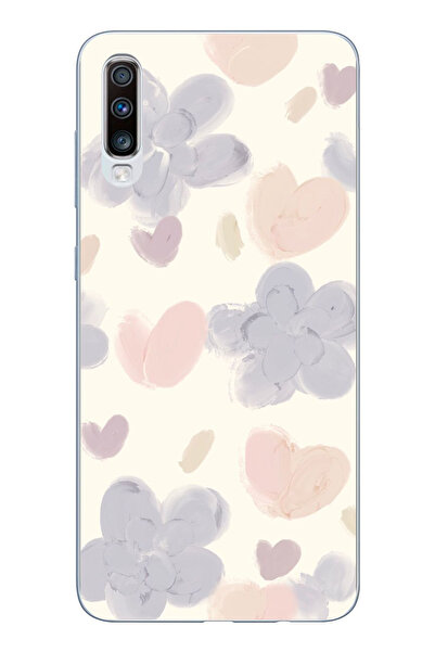 TechTree حافظة سيليكون متوافقة مع هاتف سامسونج جالاكسي A50-A30S، حافظة من السيليكون على شكل زهرة وقلب مطبوع
