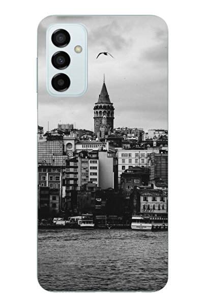 TechTree جراب سيليكون متوافق مع هاتف سامسونج جالاكسي M14 مع مناظر برج غالاتا ...