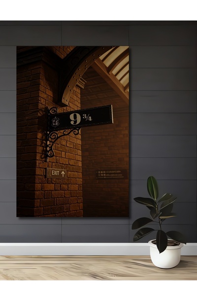 Teona Ahşap Harry Potter Platform 9 ¾ Yağlı Boya Görünümlü Dekoratif Ahşap Ev...