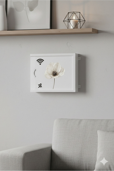 avm19 Çiçek Baskılı Modem & Sigorta Saklama Kutusu 30X35 CM