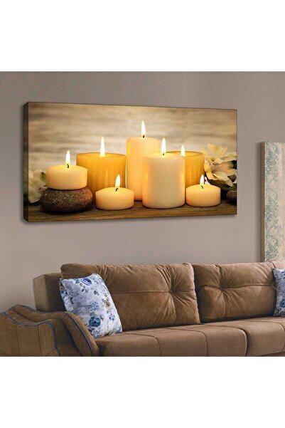 Lona Sanat Yellow Candles - One Piece Canvas Print
