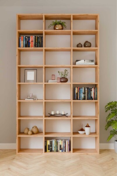 küçükalp NERGİZ 24 RAFLI ÇOK AMAÇLIKİTAPLIK VE DOLAP ATLANTİK ÇAM