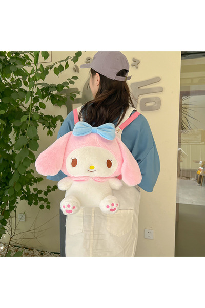 Livava Melody Plush Bag Girl's Zippered Backpack with Adjustable Strap, Pink,...