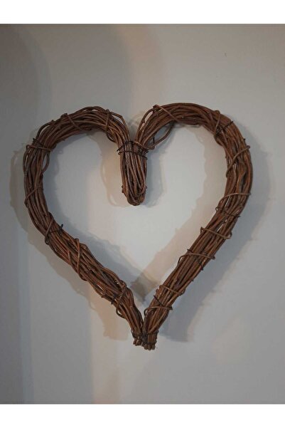 ksndizayn Kalp El Yapımı Vernikli Duvar Çelenk Aksesuari