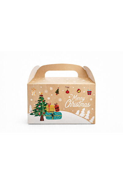 Behind party store Yılbaşı Merry Christmas Hediye Kutusu – Karton Taşıma Saplı Noel Hediye Kutusu 16×9×9 cm