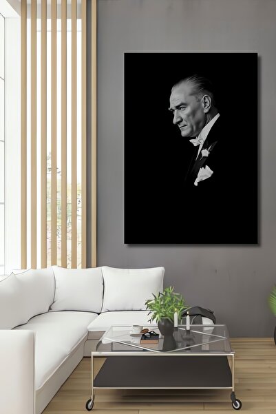 Teona Ahşap Gazi Mustafa Kemal Atatürk Siyah Beyaz Fotoğraf Sanat Dekoratif A...