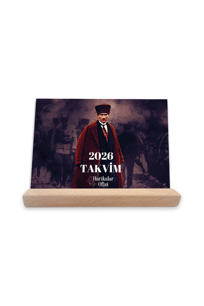Harikalar Ofisi 2026 Atatürk Temalı Stantlı Masa Takvimi