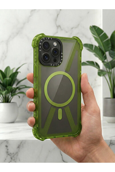 OSG İphone 15 Pro Max Uyumlu Magsafe Destekli Premium Sararmaz Şeffaf Darbe K...