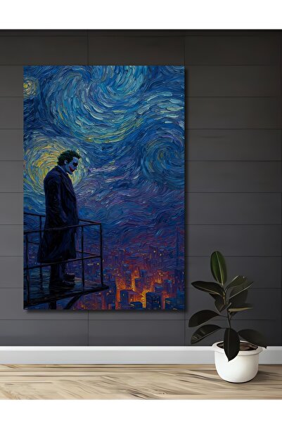 Teona Ahşap Joker Van Gogh Yıldızlı Gece Görünümlü Yağlı Boya Sanat Ahşap Dek...