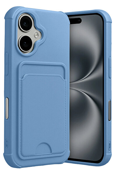 NewFace غطاء سيليكون لهاتف آيفون 17 من سبيترنس مع بطاقة كيلفن (174740) - أزرق