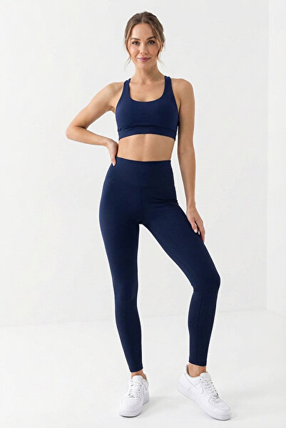 ONLİO GİYİM Yüksek Bel Toparlayıcı Esnek Tayt Lacivert