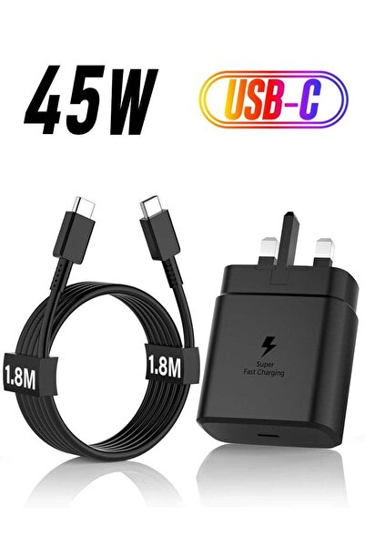 Shopi شاحن سامسونج سريع من مونتاكي بقوة 45 واط من النوع C مع كابل بطول 1.8 مت...
