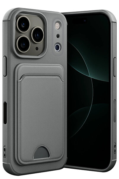 NewFace غطاء سيليكون لهاتف آيفون 17 برو ماكس من إس بي تي آر إن إس مع بطاقة كي...