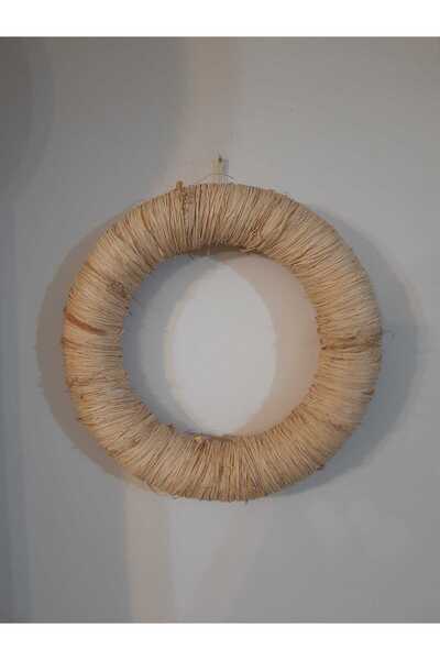 ksndizayn El Yapimi Hasır Sarılı Çelenk Tabanı – Doğal Görünümlü Kapı & Duvar Süsü Çemberi