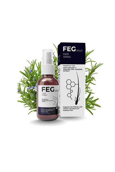 FEG سيروم لنمو الشعر (٥٠ مل)، بخاخ سيروم للشعر بخلاصة إكليل الجبل، مينوكسيديل ٥٪