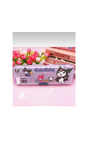 İnci Kuromi Çok Amaçlı Kalemtıraşlı Kalem Kutu, Mor 1 Adet