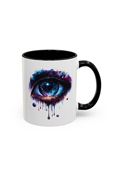 MRN Tasarım 3D Mug Cup Space Eye Themed Special Design Porcelain Mug Cup - Gi...