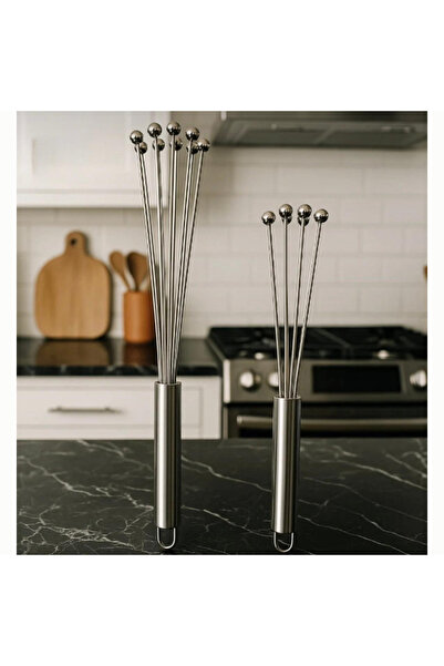 CİYESKA Uzun - Kısa Ayarlanabilir Boncuk Top Uçlu Paslanmaz Çelik Çırpıcı