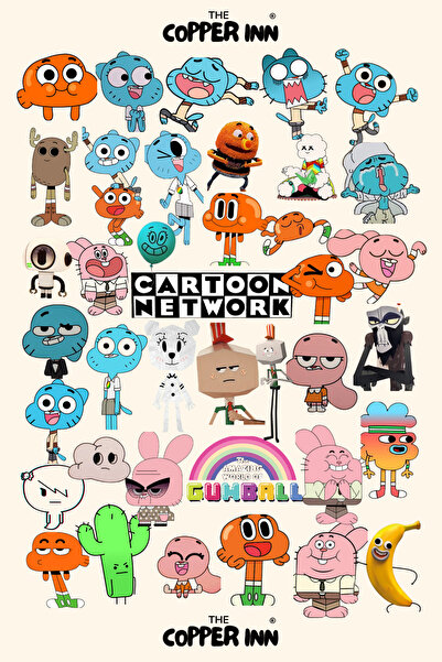 The Copper Inn 39 Adet Gumball Darwin Sticker Seti Bullet Journal Laptop Tele...