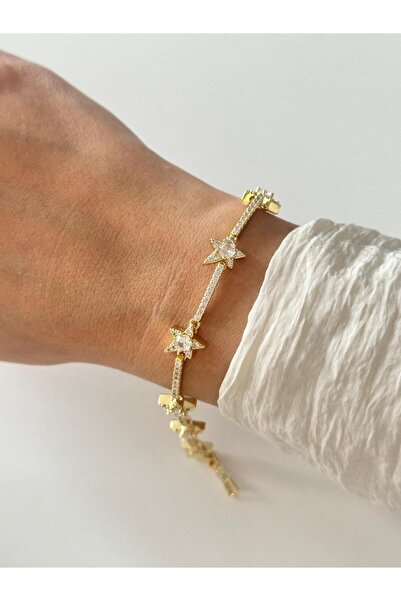 Charmist 14K Çelik Üzeri Altın Kaplama Zirkon Taşlı Özel Seri Bileklik