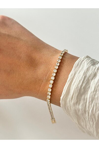 Charmist 14K Çelik Üzeri Altın Kaplama Zirkon Taşlı Özel Seri Bileklik