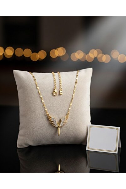 Şıkırtı Bijuteri Anka kuşu gold renk çelik kolye